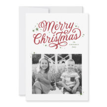 Classic Script Merry Christmas Red and Green