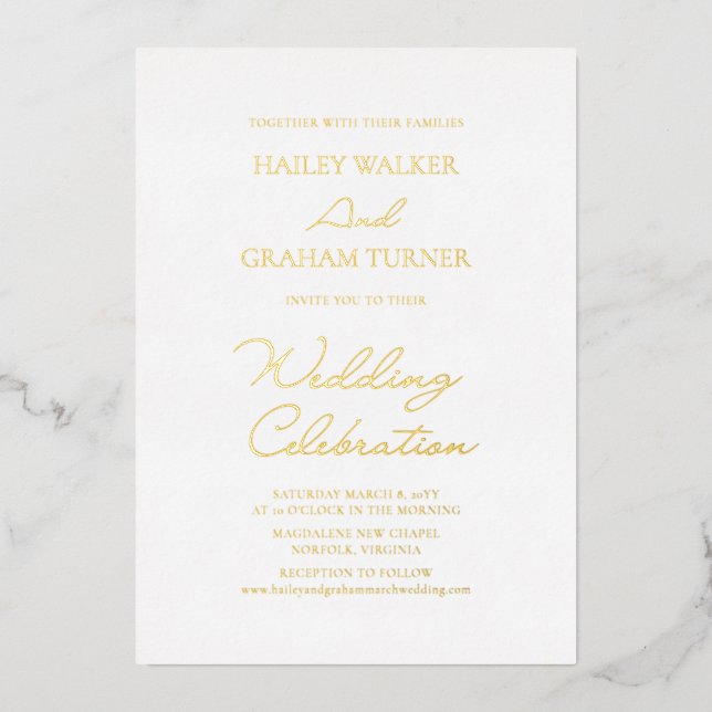 Classic Script Minimal Calligraphy White Wedding (Front)