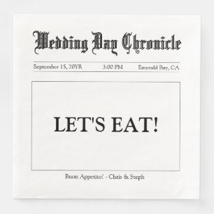Classic Script Minimalist Wedding Reception Custom Napkin