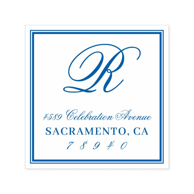 Classic Script Monogram Return Address Self-inking Stamp (Design)