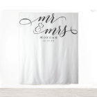 Classic Script Mr & Mrs Wedding Backdrop Banner