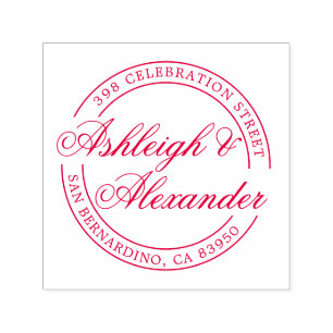 Classic Script Names Round Return Address Self-inking Stamp
