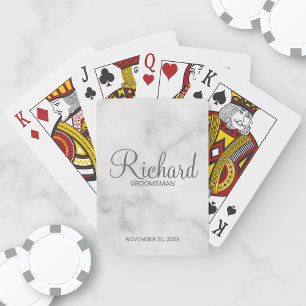 Classic Script Personalised Groomsmen Playing Card