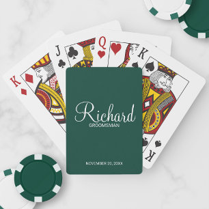 Classic Script Personalised Groomsmen Playing Card