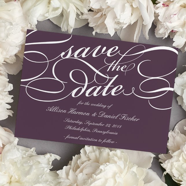 Classic Script Save the Date | Blackberry (Creator Uploaded)