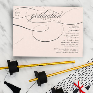 Classic Script Soft Pink Graduation Party Invitation