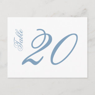 Classic Script Table Numbers (Blue Grey / White) Postcard
