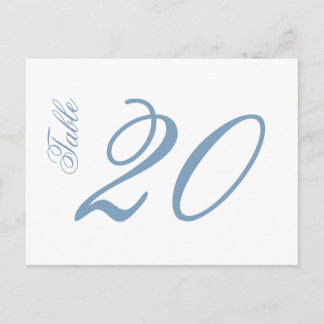 Classic Script Table Numbers (Blue Grey / White) Postcard