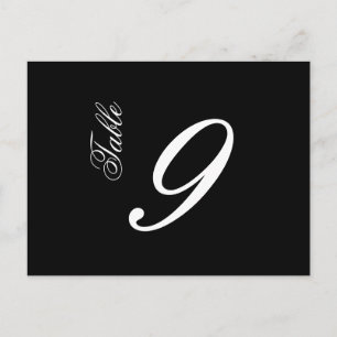 Classic Script Table Numbers (White / Black) Postcard