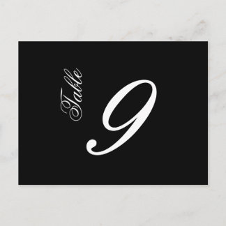 Classic Script Table Numbers (White / Black) Postcard