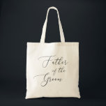 Classic Script Wedding | Father of the Groom Tote Bag<br><div class="desc">Honour the father of the groom with this minimalist and elegant wedding tote bag. Featuring stylish script lettering, it’s a thoughtful and practical gift for carrying essentials to the ceremony, rehearsal dinner, or weekend festivities. This custom tote is both functional and sentimental - perfect as a keepsake he can cherish...</div>