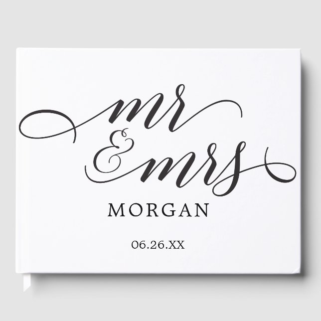 Classic Script Wedding Guest Book (Front)