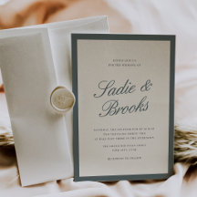 Classic Script Wedding Invitation | Smoked Spruce