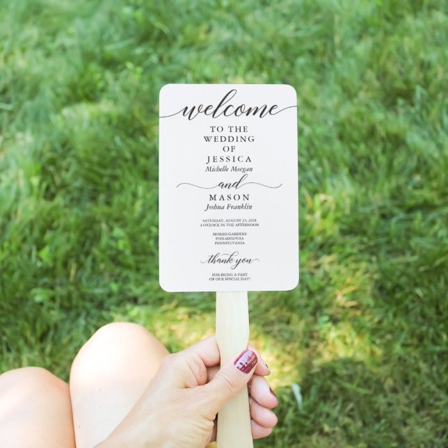 Classic Script Wedding Program Fan (Creator Uploaded)