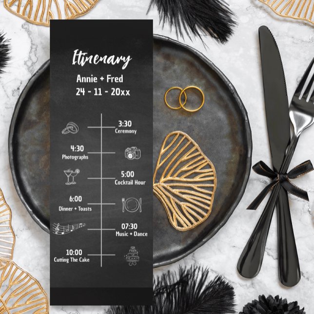 Classic Script Wedding Program Flat Card (Creator Uploaded)