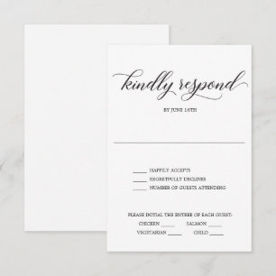 Classic Script Wedding RSVP Card