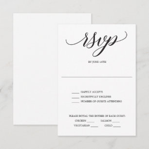 Classic Script Wedding RSVP Card