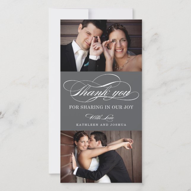 Classic Script Wedding Thank You Photo Cards (Front)