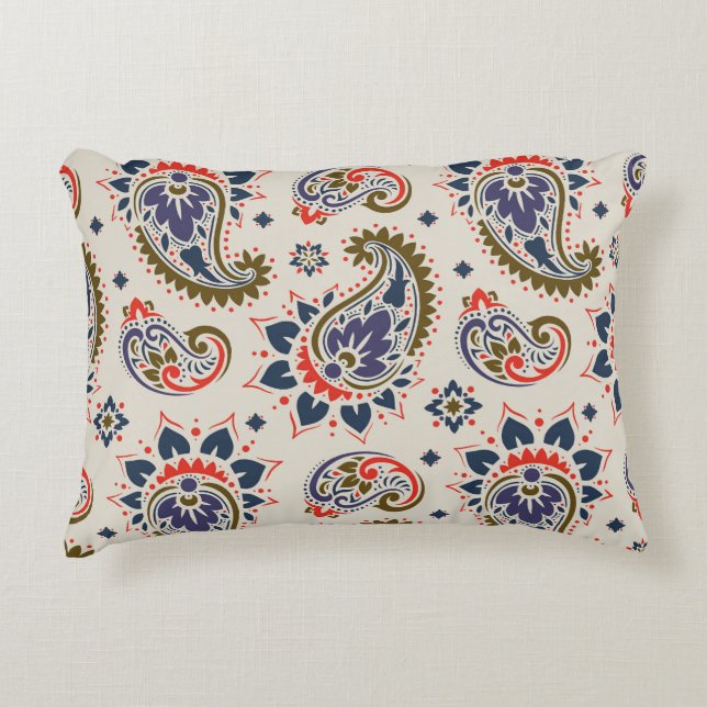 Classic seamless paisley pattern design. decorative cushion (Front)