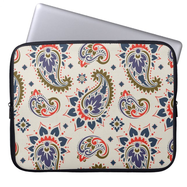 Classic seamless paisley pattern design. laptop sleeve (Front)