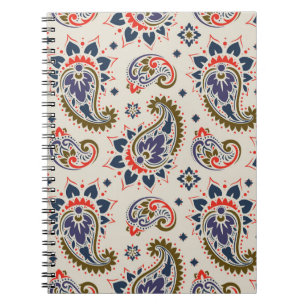 Classic seamless paisley pattern design. notebook