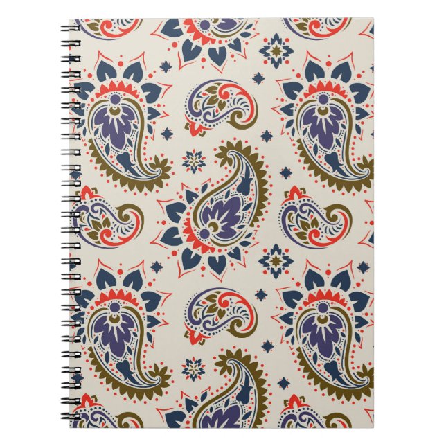 Classic seamless paisley pattern design. notebook (Front)