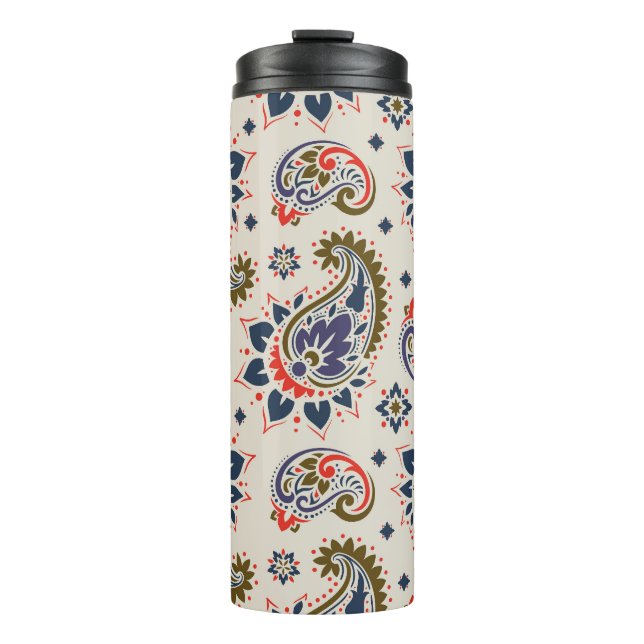 Classic seamless paisley pattern design. thermal tumbler (Front)