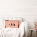 Classic Serif Initials  Lumbar Cushion<br><div class="desc">Simple classic design makes an absolutely beautiful pillow. Perfect for gifting or buy one for yourself. Don't hesitate to message me if you would like cursive letters or colour changes. Thanks for visiting my Zazzle store!</div>