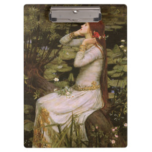 Classic Shakespeare Ophelia Pond Lily Fine Art Clipboard