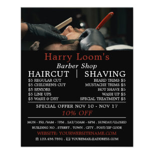 Classic Shave, Men's Barbers Advertising Flyer