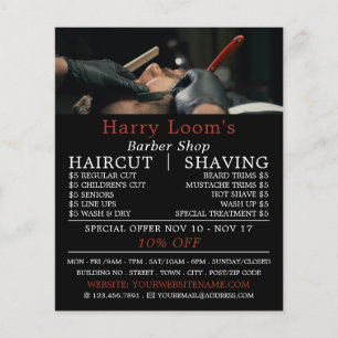 Classic Shave, Men's Barbers Advertising Flyer