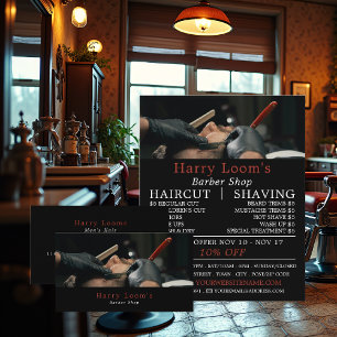 Classic Shave, Men's Barbers Advertising Flyer