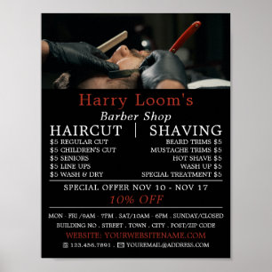 Classic Shave, Men's Barbers Advertising Poster