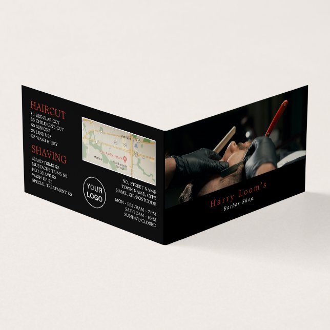 Classic Shave, Men's Barbers, Loyalty Card, Business Card (Outside)