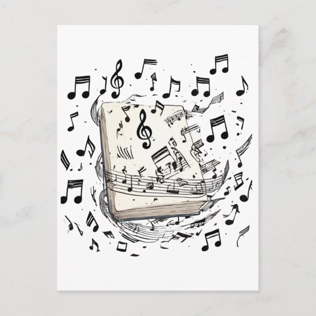 Classic Sheet Music Score Book Postcard (Front)
