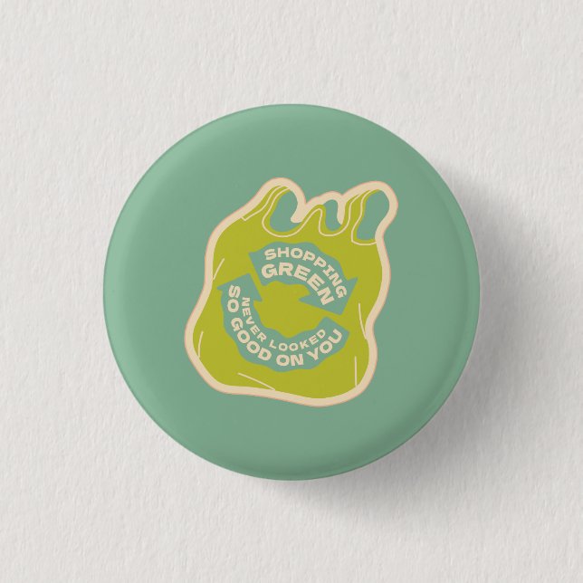 Classic Shopping Green 3 Cm Round Badge (Front)