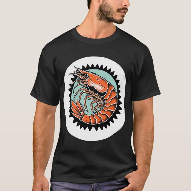 Classic Shrimp Flash Tattoo T-Shirt (Front)