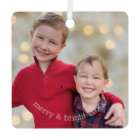 Classic Siblings Photo Christmas Metal Ornament