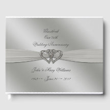 Classic Silver 25th Wedding Anniversary Guestbook