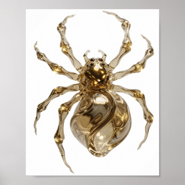 Classic Silver ABSTRACT ART Graphic Design v2 Poster (Front)