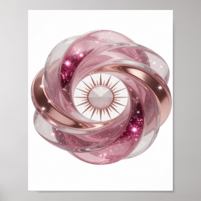 Classic Silver ABSTRACT ART Modern Design Poster (Front)