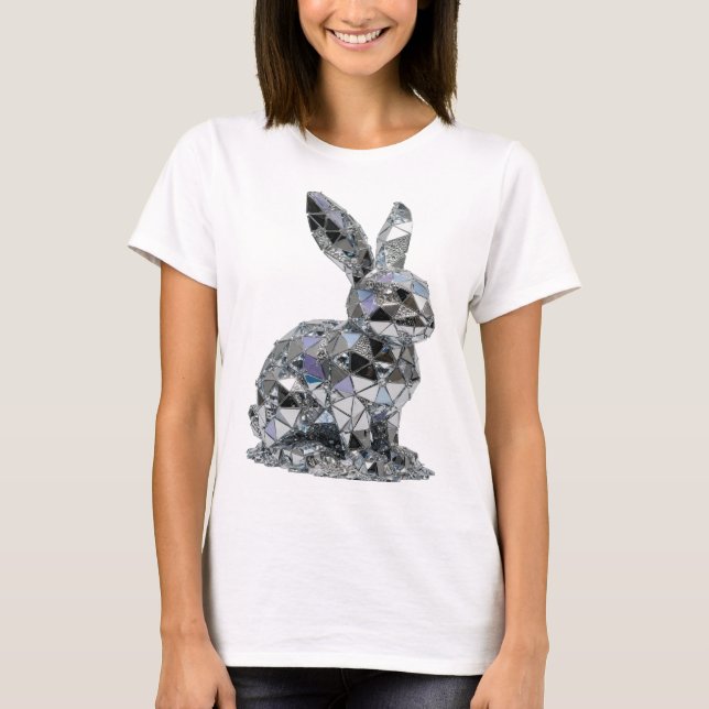 Classic Silver ABSTRACT ART Modern Design T-Shirt (Front)