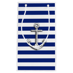 Classic Silver Anchor Small Gift Bag