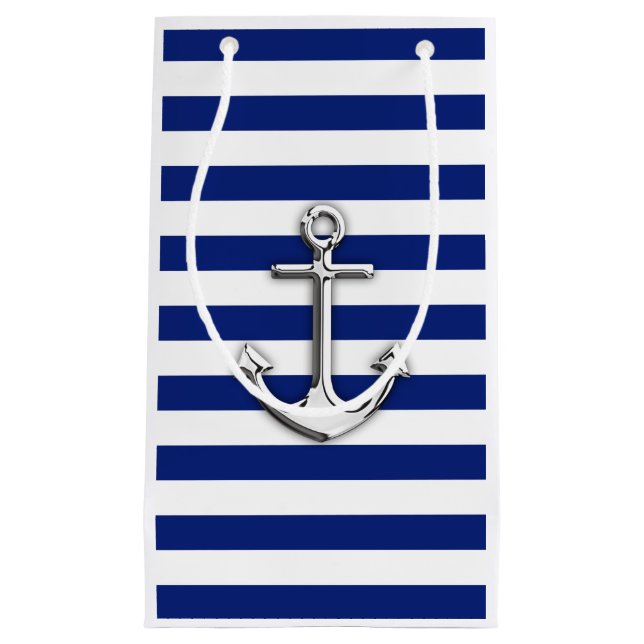 Classic Silver Anchor Small Gift Bag (Front)