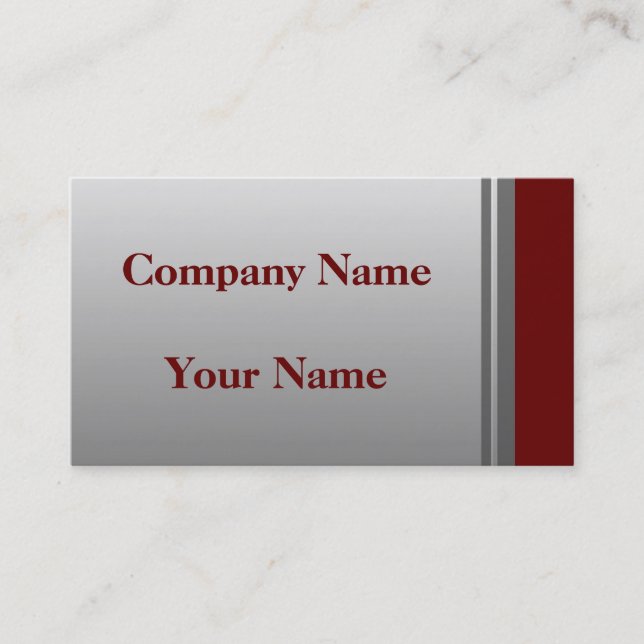 Classic Silver And Red Business Cards (Front)