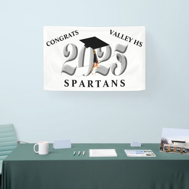 Classic Silver Class of 2025 Graduation Banner (Tradeshow)