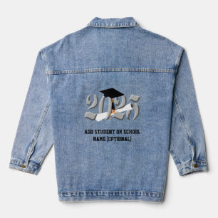 Classic Silver Class of 2025 Graduation Denim Jacket