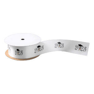Classic Silver Class of 2025  Graduation Satin Ribbon