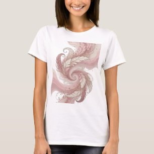 Classic Silver FEATHERS IN SMOKE Artistic Motif T-Shirt