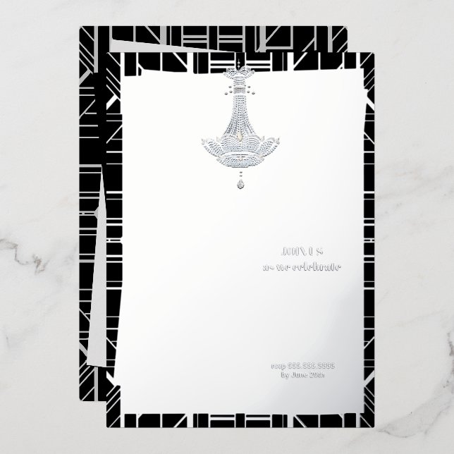 Classic SILVER Gatsby Flapper Bridal Shower (Front/Back)